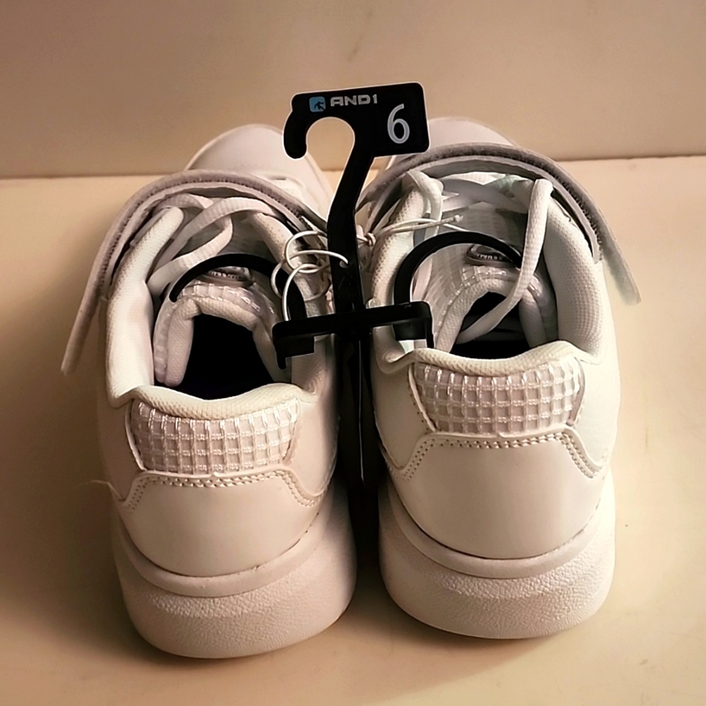 UNISEX AND 1 Platform Velcro White Athletic Sneakers Little-Big Girl Size 6 - Picture 7 of 9